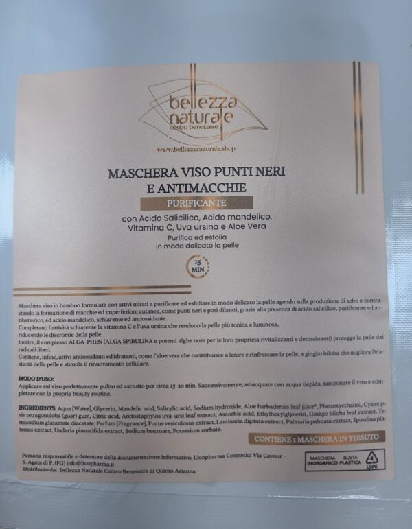 Maschera Viso Monouso Purificante – Punti Neri & Antimacchie